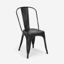 ensemble table carrée 80x80cm bois métal 4 chaises vintage style Lix hedges dark 