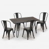 ensemble table à manger 120x60cm bois métal 4 chaises de style vintage weimar Achat