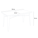 Ensemble  table 120x60cm et 4 chaises style vintage salle à manger industriel lloyd 