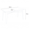 Ensemble  table 120x60cm et 4 chaises style vintage salle à manger industriel lloyd 
