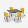 Ensemble Table Carrée 80x80cm Cuisine Bar 4 Chaises Design Howe Light Dimensions