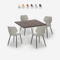 Ensemble Table Carrée 80x80cm Cuisine Bar 4 Chaises Design Howe Light Remises
