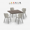 Ensemble Table Carrée 80x80cm Cuisine Bar 4 Chaises Design Howe Light Remises