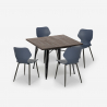 Ensemble 4 Chaises Polypropylène Table Carrée 80x80cm Métal Howe Dark Dimensions