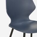 Ensemble 4 Chaises Polypropylène Table Carrée 80x80cm Métal Howe Dark 