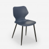 Ensemble 4 Chaises Polypropylène Table Carrée 80x80cm Métal Howe Dark 