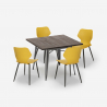 Ensemble Table Carrée 80x80cm et 4 Chaises Design Moderne Bar Cuisine Howe Prix
