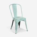 ensemble 4 chaises de style effet vintage et 1 table 80x80cm bois métal industriel dickson Choix