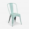ensemble 4 chaises de style effet vintage et 1 table 80x80cm bois métal industriel dickson Choix