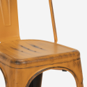 ensemble 4 chaises de style effet vintage et 1 table 80x80cm bois métal industriel dickson 
