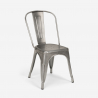 ensemble 4 chaises de style effet vintage et 1 table 80x80cm bois métal industriel dickson 