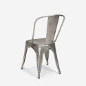 ensemble 4 chaises de style effet vintage et 1 table 80x80cm bois métal industriel dickson 