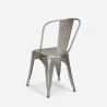 ensemble 4 chaises de style effet vintage et 1 table 80x80cm bois métal industriel dickson 
