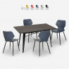 ensemble 4 chaises table rectangulaire 120x60cm design industriel bantum Remises