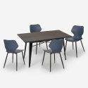 ensemble 4 chaises table rectangulaire 120x60cm design industriel bantum Prix