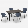 ensemble 4 chaises table rectangulaire 120x60cm design industriel bantum Prix
