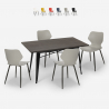 ensemble 4 chaises table rectangulaire 120x60cm design industriel bantum Vente