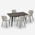 ensemble 4 chaises table rectangulaire 120x60cm design industriel bantum Caractéristiques