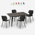 ensemble 4 chaises table rectangulaire 120x60cm design industriel bantum Promotion