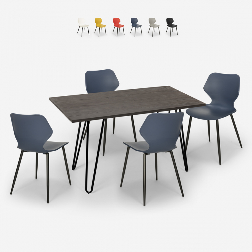 Ensemble 4 Chaises Design Table 120x60cm Cuisine Salle À Manger Pakis Offre Ensemble 4 Chaises Design Table 120x60cm Cuisine Salle À Manger Pakis Offre
