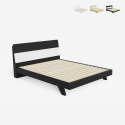 Lit double design moderne en bois 160x200cm avec sommier à lattes Landeck King Vente