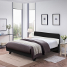 Lit double design moderne en bois 160x200cm avec sommier à lattes Landeck King Promotion