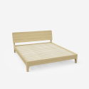 Lit double 160x190 design moderne en bois avec sommier et lattes Linz Réductions