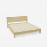 Lit double 160x190 design moderne en bois avec sommier et lattes Linz Réductions
