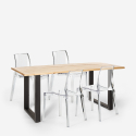 Ensemble Table À Manger 160x80cm 4 Chaises Transparentes Design Industriel Hilton Catalogue