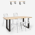 Ensemble Table À Manger 160x80cm 4 Chaises Transparentes Design Industriel Hilton Remises