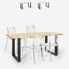 Ensemble Table À Manger 160x80cm 4 Chaises Transparentes Design Industriel Hilton Remises