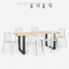 Ensemble 6 Chaises Design Transparentes et Table À Manger 180x80cm Industriel Bois et Métal Vice Catalogue