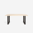 Ensemble 6 Chaises Design Transparentes et Table À Manger 180x80cm Industriel Bois et Métal Vice 