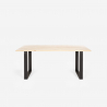Ensemble 6 Chaises Design Transparentes et Table À Manger 180x80cm Industriel Bois et Métal Vice 