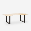 Ensemble 6 Chaises Design Transparentes et Table À Manger 180x80cm Industriel Bois et Métal Vice 