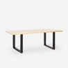 Ensemble 6 Chaises Design Transparentes et Table À Manger 180x80cm Industriel Bois et Métal Vice 