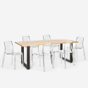 Ensemble Table 200x80cm 6 Chaises Transparentes Design Industriel Cuisine Lewis Offre