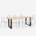 Ensemble 8 Chaises Transparentes et Table À Manger 220x80cm salon salle à manger Design Industriel Virgil Offre