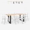 Ensemble 6 Chaises Transparentes Polycarbonate et Table 180x80cm salon salle à manger style Industriel Jaipur L Vente