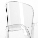 Ensemble 6 Chaises Transparentes Polycarbonate et Table 180x80cm salon salle à manger style Industriel Jaipur L 