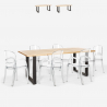 Ensemble Table 200x80cm Pieds En Métal et 6 Chaises Transparentes Design Salon Salle À Manger Jaipur XL Remises