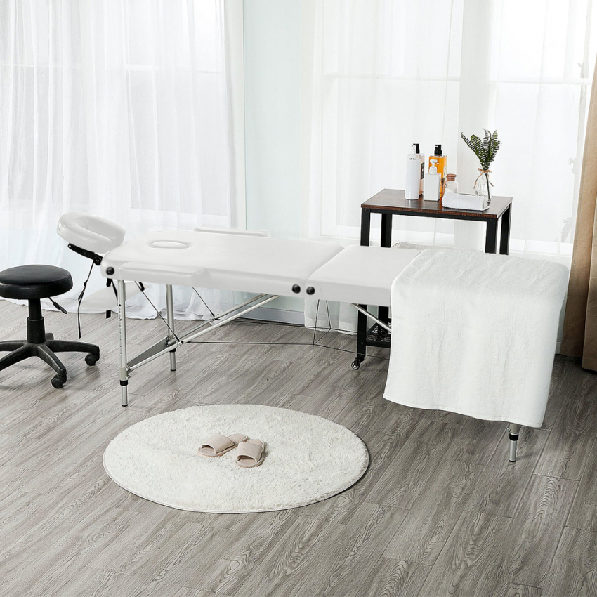Table De Massage Pliante En Aluminium Portable 2 Zones 210 Cm Shiatsu
