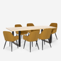 Ensemble 6 Chaises Velours Table 200x80cm Design Industriel Samsara XL2 Choix