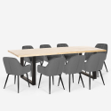 Ensemble Table 220x80cm Design Industriel et 8 Fauteuils Velours Samsara XXL1 Réductions