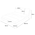 Lit double design moderne 160x190 avec sommier à lattes et coussins Rust 