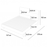 Lit double design moderne en bois 160x200cm avec sommier à lattes Landeck King 