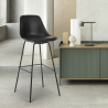 Tabouret de bar cuisine en métal avec coussin design moderne Willis Modèle