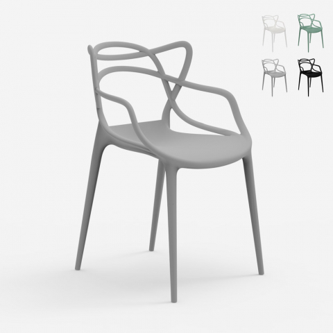 Chaise design moderne avec accoudoirs empilable pour cuisine bar restaurant Node