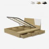 Lit double coffre avec système de levage sommier à lattes 160x200cm Design Steyr King 
