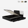 Lit double coffre avec système de levage sommier à lattes 160x200cm Design Steyr King Vente